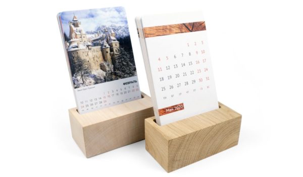 Календарь на деревянной подставке «торцевой» TRES